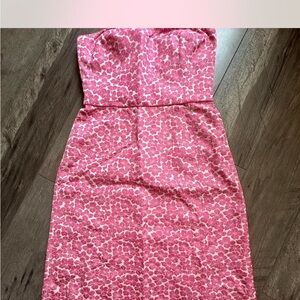 Hibiscus Pink Strapless Dress